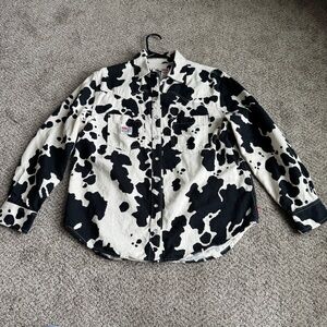 Levi's x Toy Story Cow Print Black and White Patterned Western Shirt Pearl Snaps